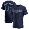 A.Braves #56 Spencer Schwellenbach Player Navy Alternate Limited Elite Baseball Jerseys