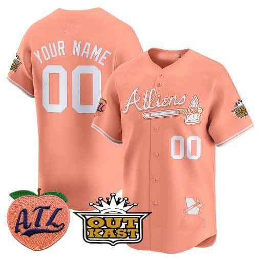 Custom A.Braves Atliens & Peach Vapor Premier Limited Jersey篓C Stitched Baseball Jersey