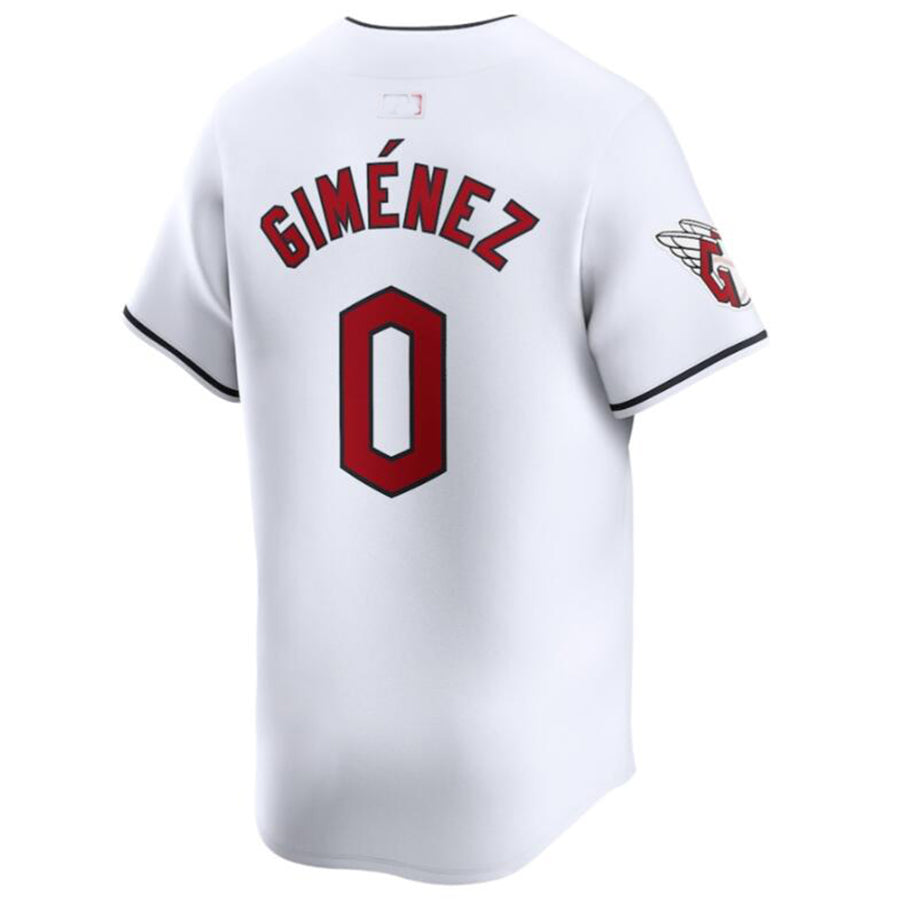 C.Guardians #0 Andr隆搂|s Gim隆搂|nez Player White Home Replica Game Baseball Jerseys