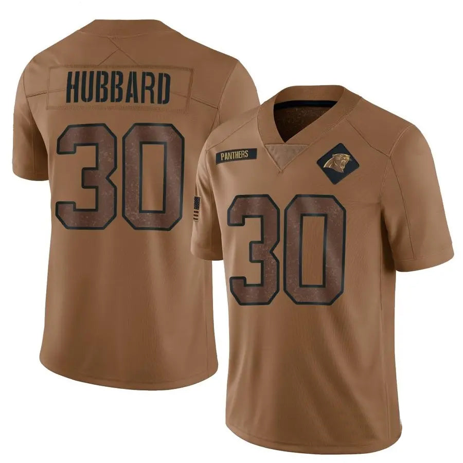 C.Panthers #30 Chuba Hubbard Player Brown Salute To Service Limited Football Jerseys