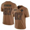 D.Cowboys #87 Jake Ferguson Player Brown Salute To Service Football Jerseys