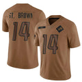 D.Lions #14 Amon-Ra St. Brown Player Brown Salute To Service Limited Football Jerseys