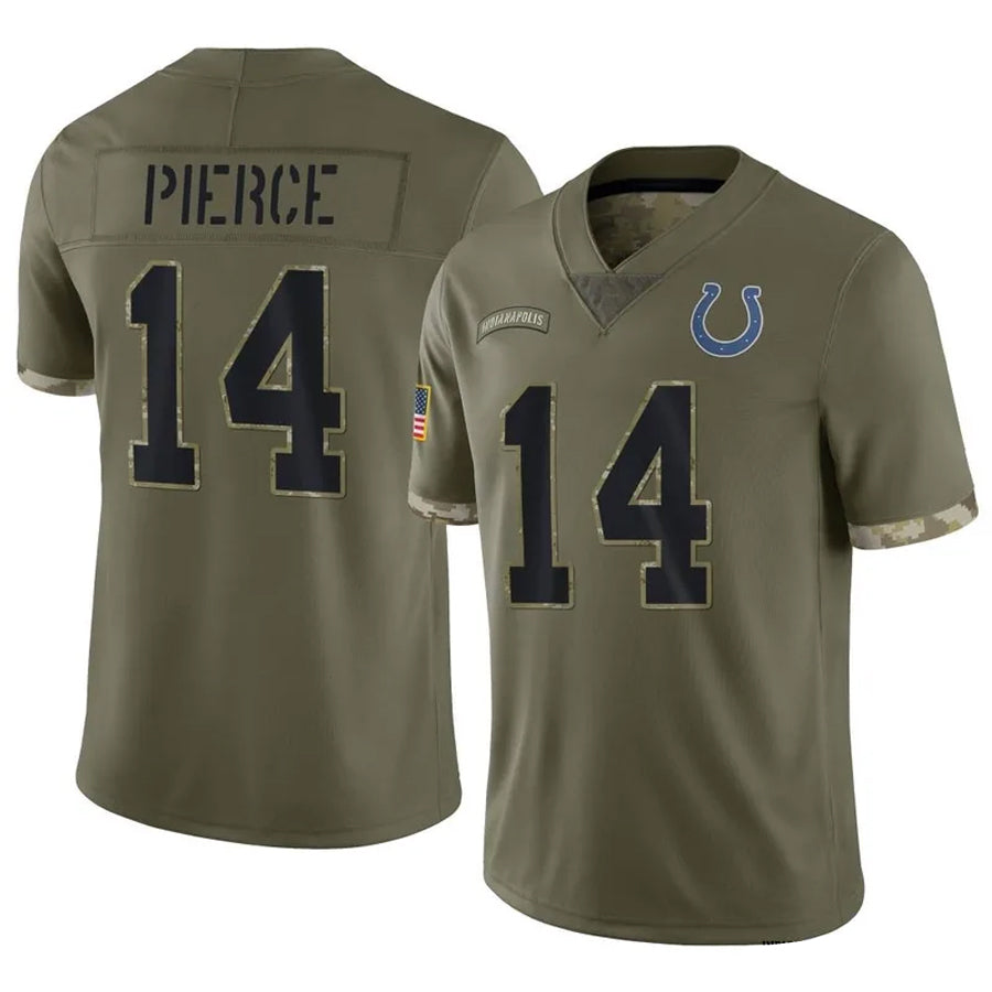 IN.Colts #14 Alec Pierce Player Olive Salute To Service Limited Football Jerseys