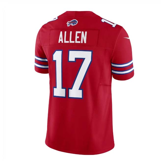 B.Bills #17 Josh Allen Red Vapor F.U.S.E. Limited Player Jersey 绡揅 Home American Football Jerseys