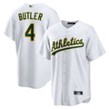 Athletics #4 Lawrence Butler Player White Home Replica Game Baseball Jerseys